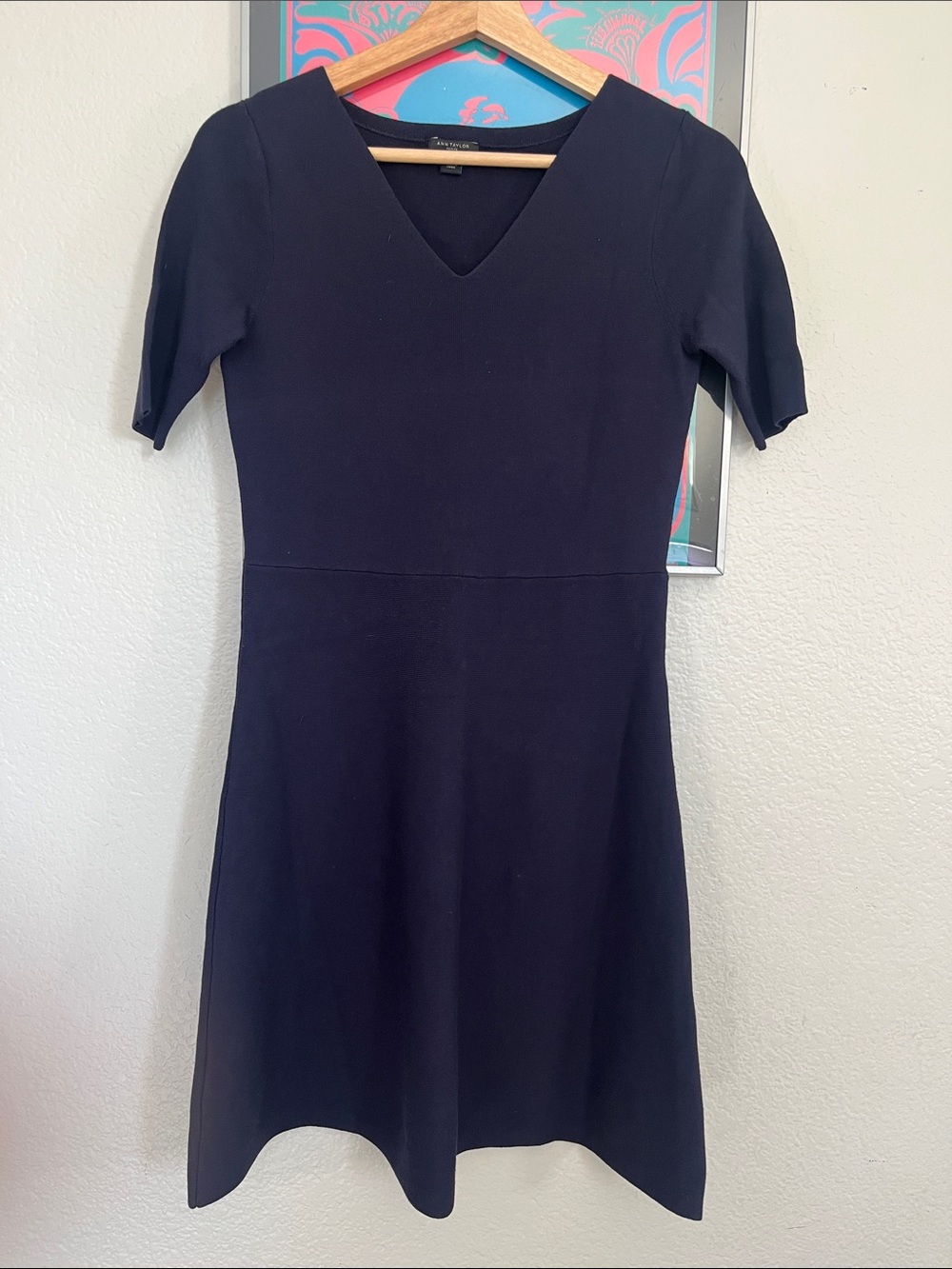 Ann Taylor navy sweater dress